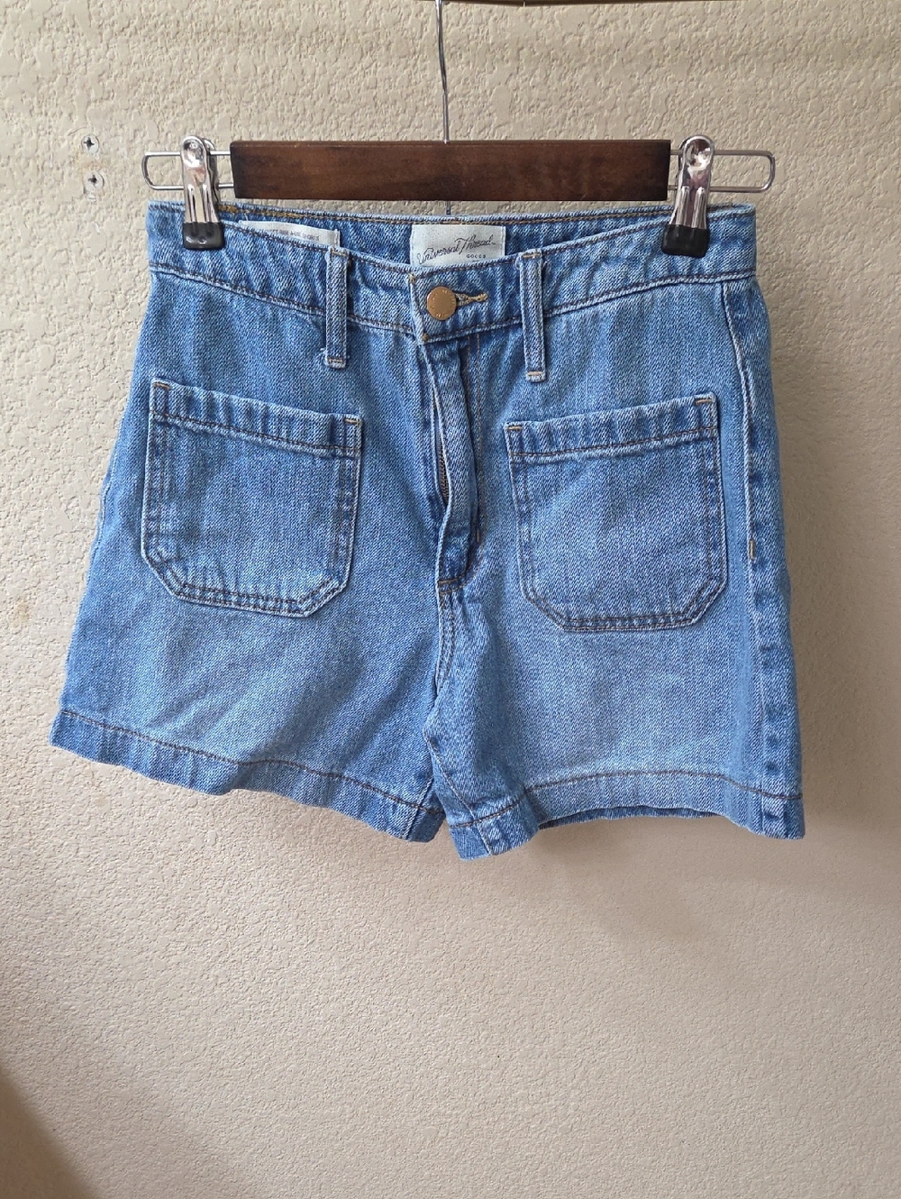 Front Pocket High Rise Jean Shorts